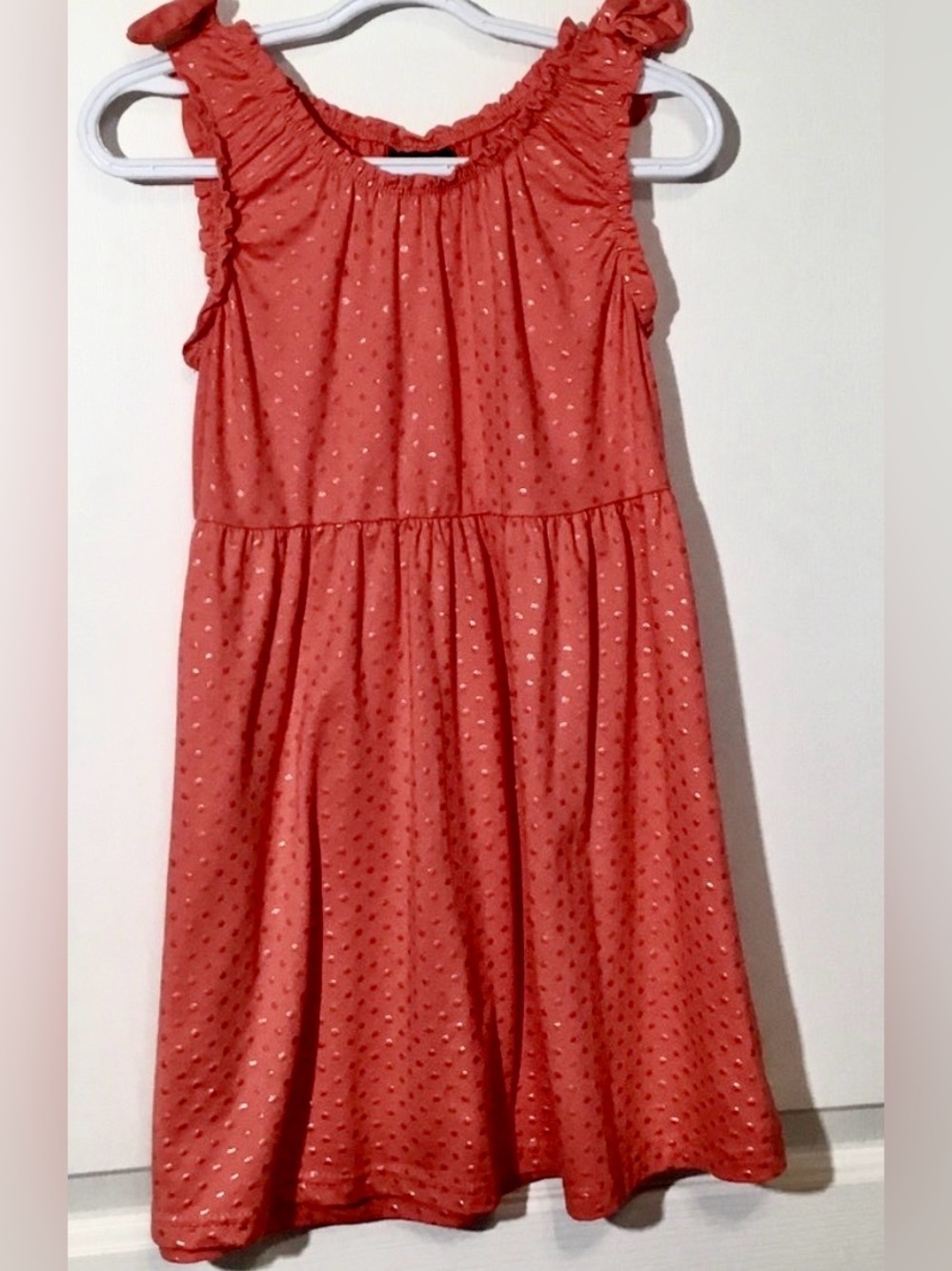 PICAPINO -GIRL’S CORAL SPARKLY DRESS - SIZE 6X - PERFECT FOR PICTURE DAY